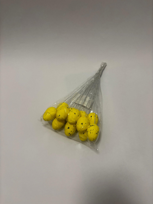 DECORATIUNE PASTE OU PE BAT DIN POLISTIREN 12/SET ROSU/GALBEN [3]