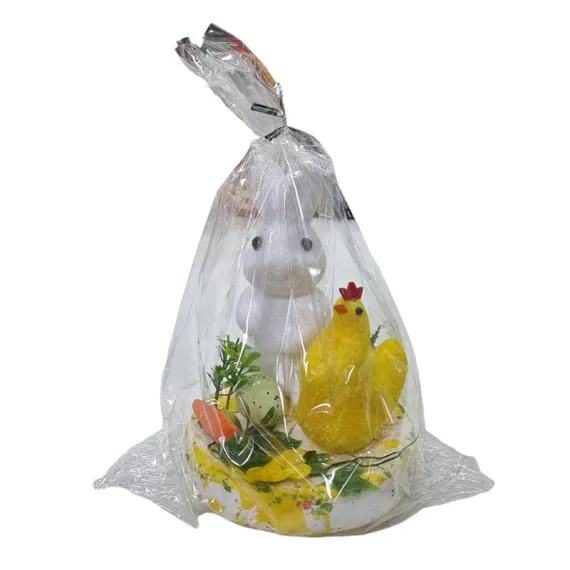 DECORATIUNE PASTE POLISTIREN IEPURE SI GAINA 9CM [2]