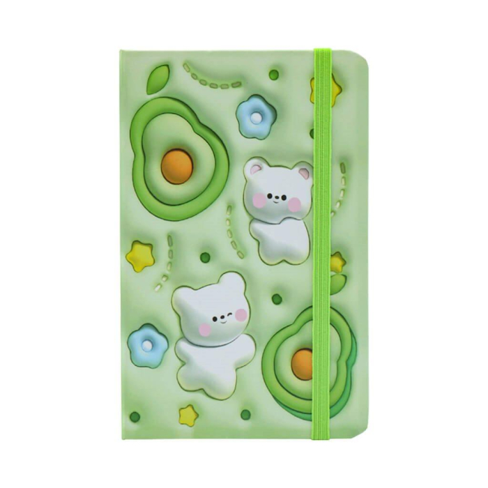 NOTES A6 80 FILE, COPERTA CU MODELE 3D PANDA, CU ELASTIC, TESORO 582366 [3]