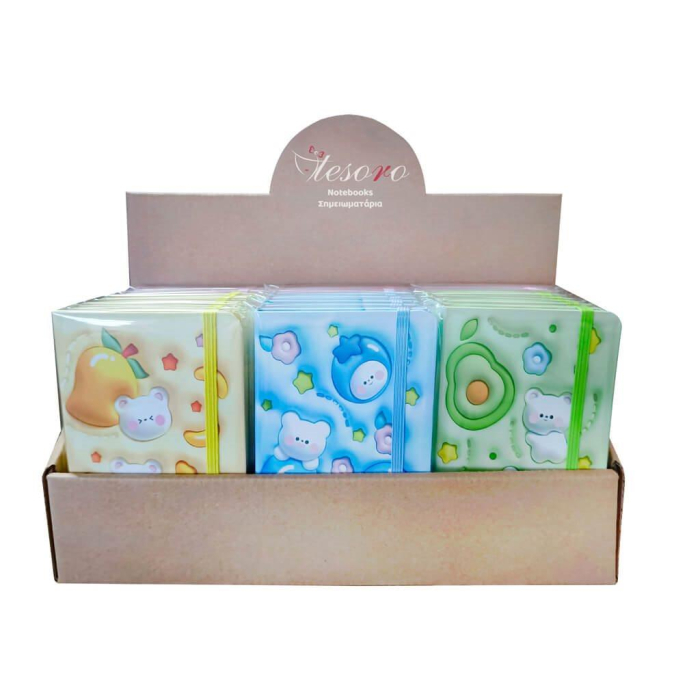 NOTES A6 80 FILE, COPERTA CU MODELE 3D PANDA, CU ELASTIC, TESORO 582366 [6]