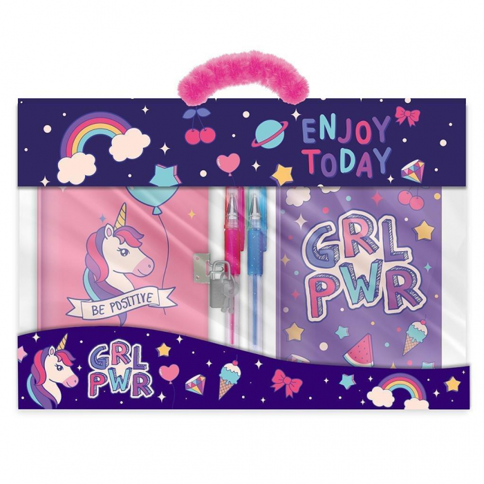 DIA SET CADOU MUST GIRL, JURNAL CU LACAT, NOTES SI 2 PIXURI CU GEL 586108 [2]