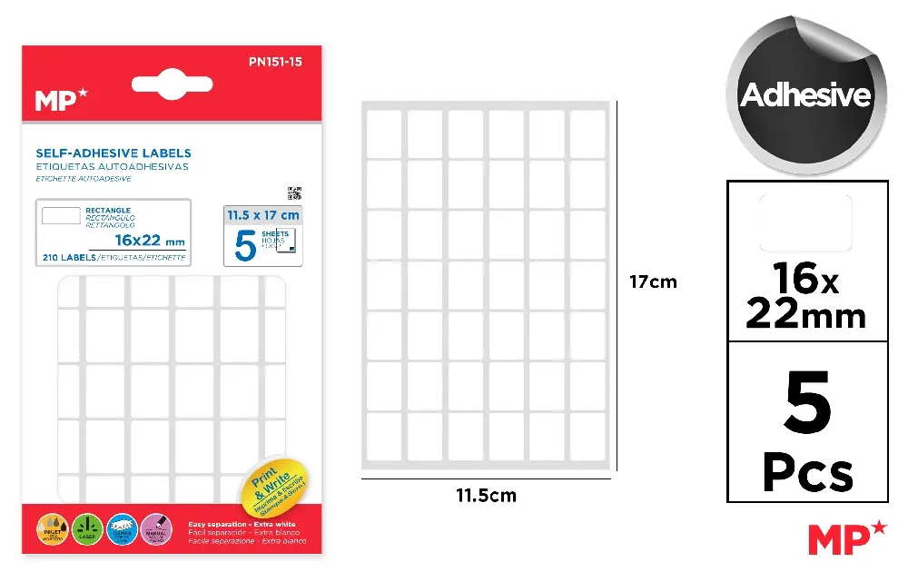 ETICHETE ADEZIVE IPB 16*22MM 5 COLI/SET 210 BUCATI PN151-15 [1]