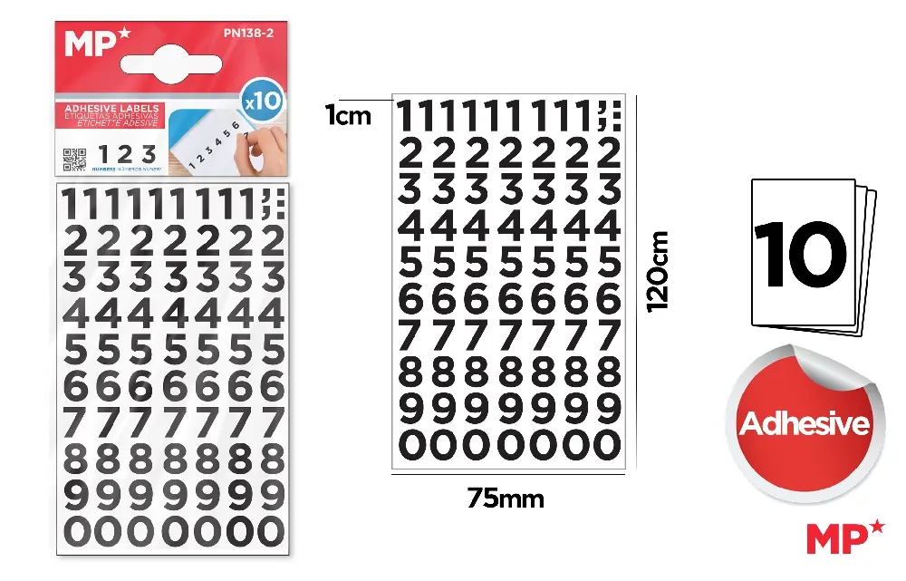 ETICHETE ADEZIVE IPB 1CM 10 COLI CIFRE NEGRE PN138-2 [1]