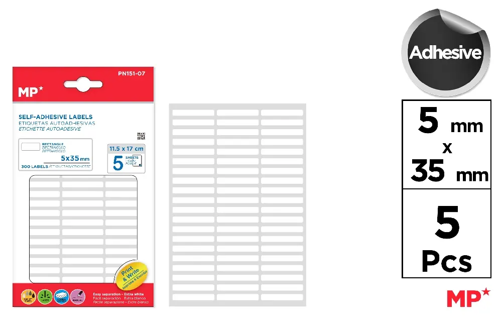 ETICHETE ADEZIVE IPB 5*35MM 5 COLI/SET BUCATI DREPTUNGHIULARE PN151-07 [1]