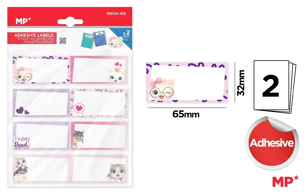 ETICHETE SCOLARE ADEZIVE IPB 2 COLI/SET LOVE PN125-105 [1]