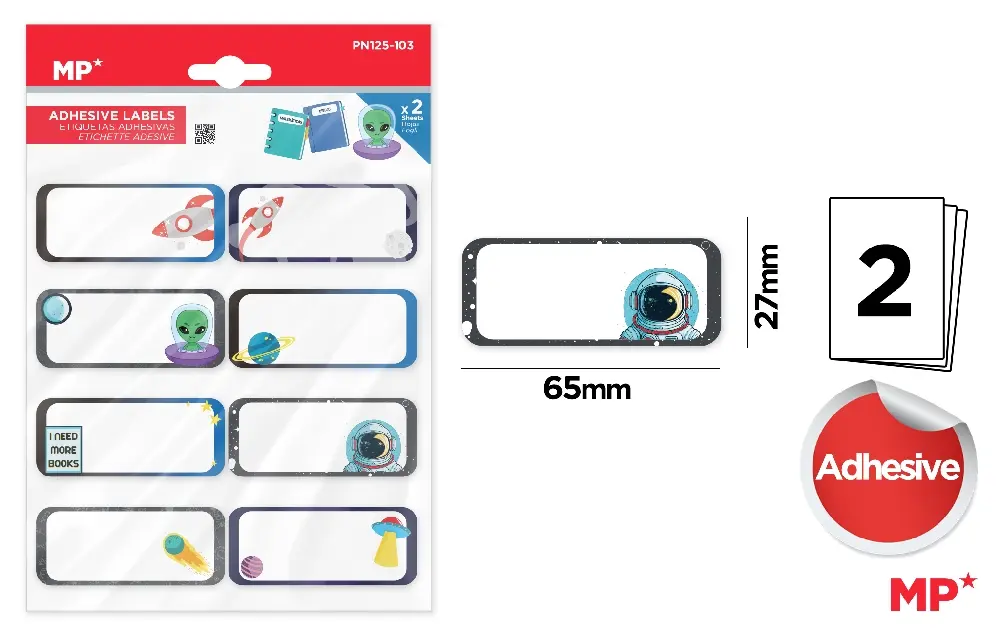 ETICHETE SCOLARE ADEZIVE IPB 2 COLI/SET SPACE PN125-103 [1]