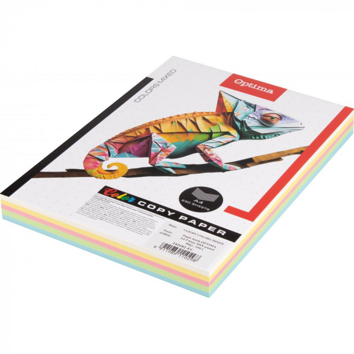 EU HARTIE COLOR A4 80GR/M2 250/SET 5 CULORI PASTEL 130098 [1]