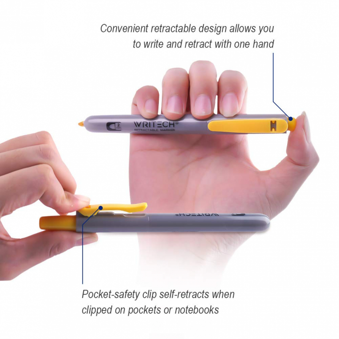 EU MARKER PERMANENT RETRACTABIL WRITECH VF.ROTUND 2MM ROSU 260064/260065 [2]
