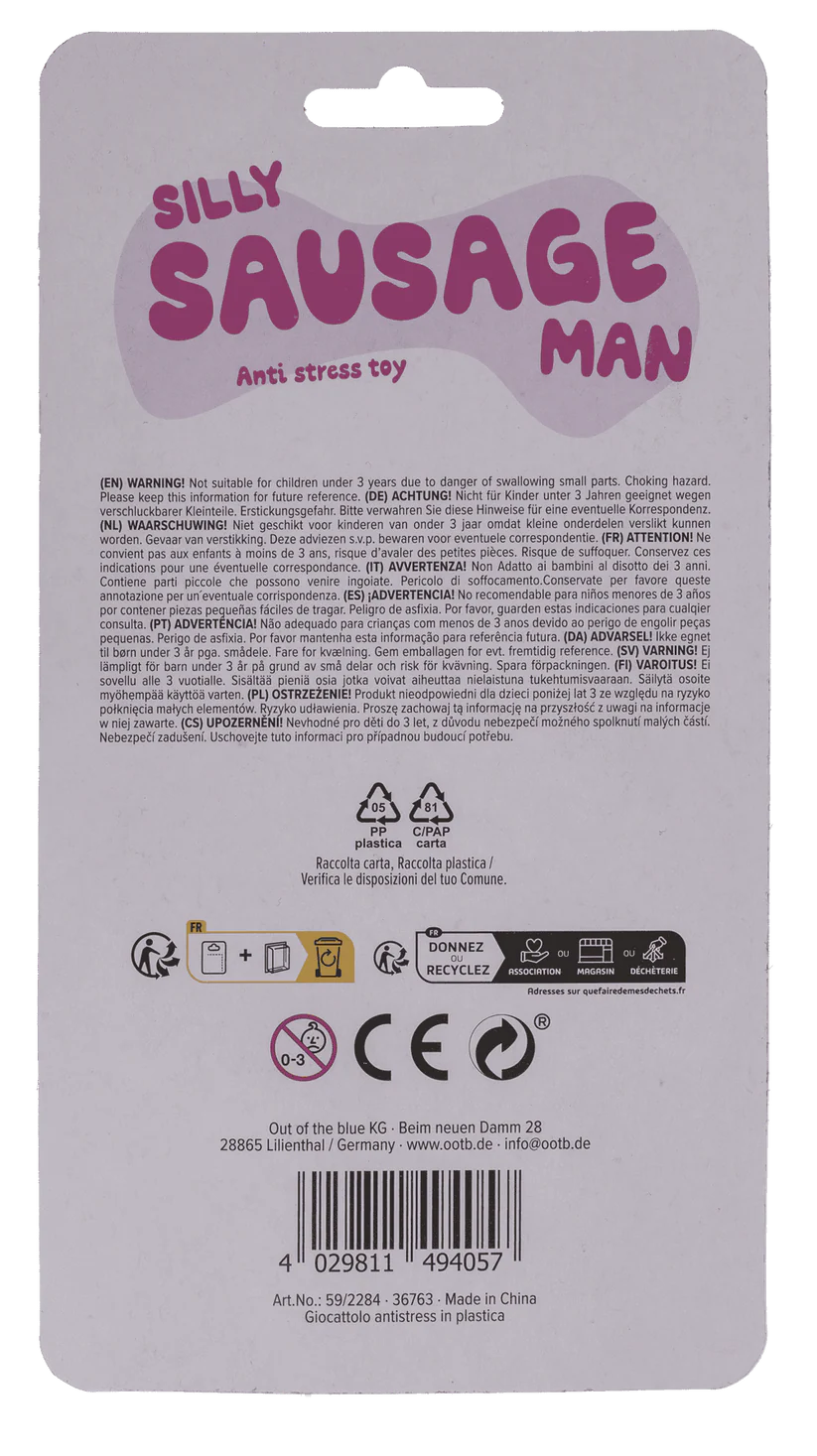 Figurină Squishy Silly Sausage Man 14.5cm - Antistres ipb.ro [14]