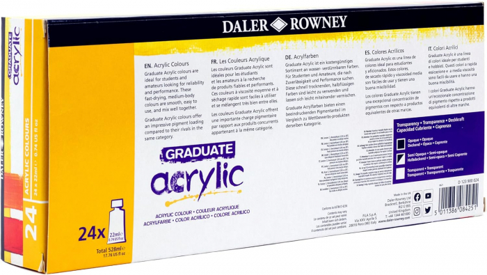 FIL CULORI ACRIL DALER ROWNEY GRADUATE 22ML 24/SET 123900024 [4]