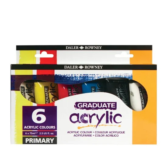 FIL CULORI ACRIL DALER ROWNEY GRADUATE PRIMARY 75ML 6/SET 123900026 [2]