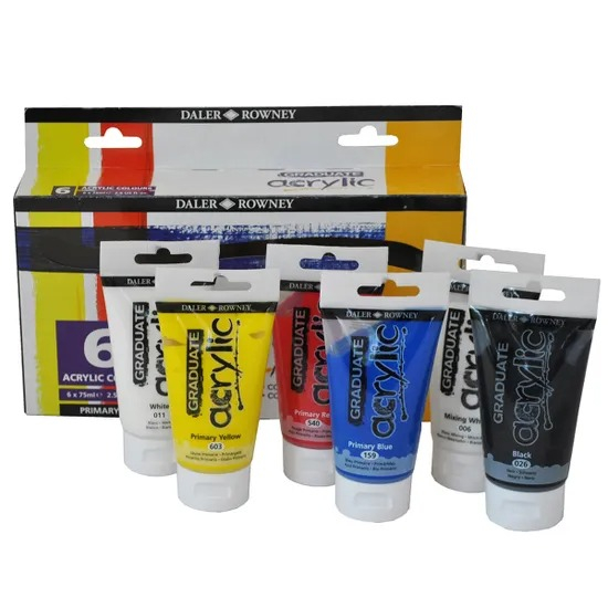 FIL CULORI ACRIL DALER ROWNEY GRADUATE PRIMARY 75ML 6/SET 123900026 [3]