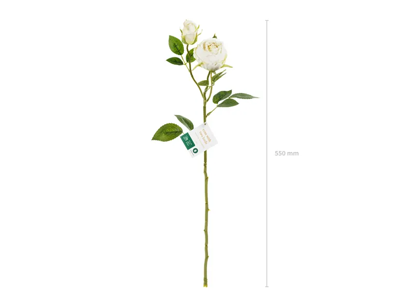 Trandafir Artificial 55cm cu 2 Boboci Crem Deschis KWT3-079J [5]