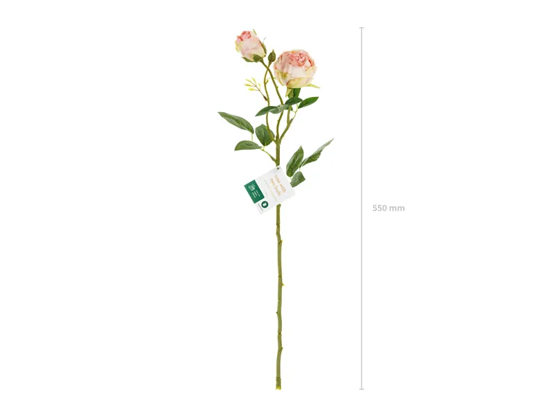 Trandafir Artificial 55cm cu 2 Boboci Roz Pudră KWT3-081PJ [5]