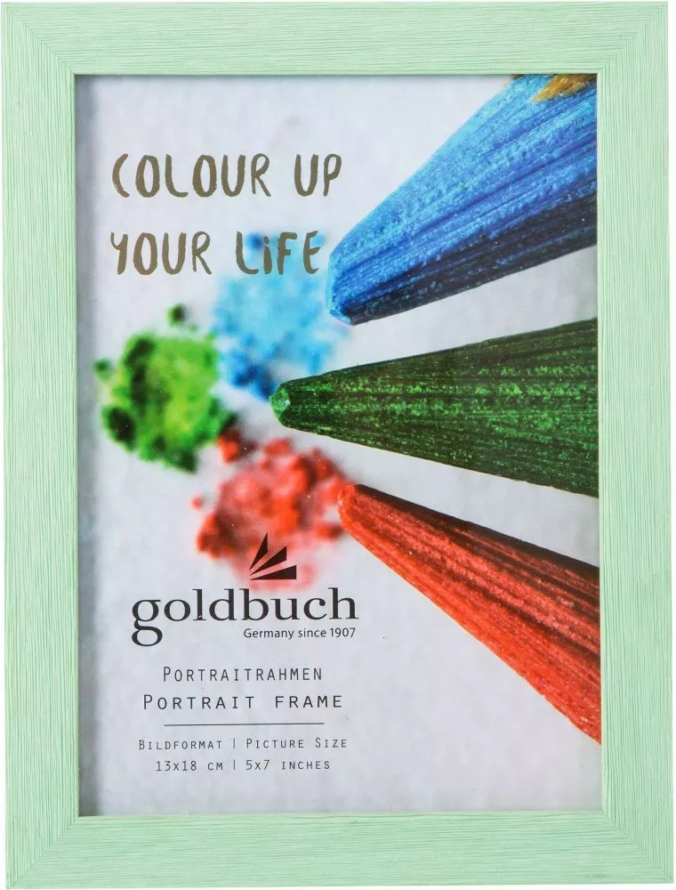 GB RAMA FOTO PLASTIC CU SUPORT 13*18CM ASPECT LEMN COLOR UP VERDE MENTA 910403 [1]