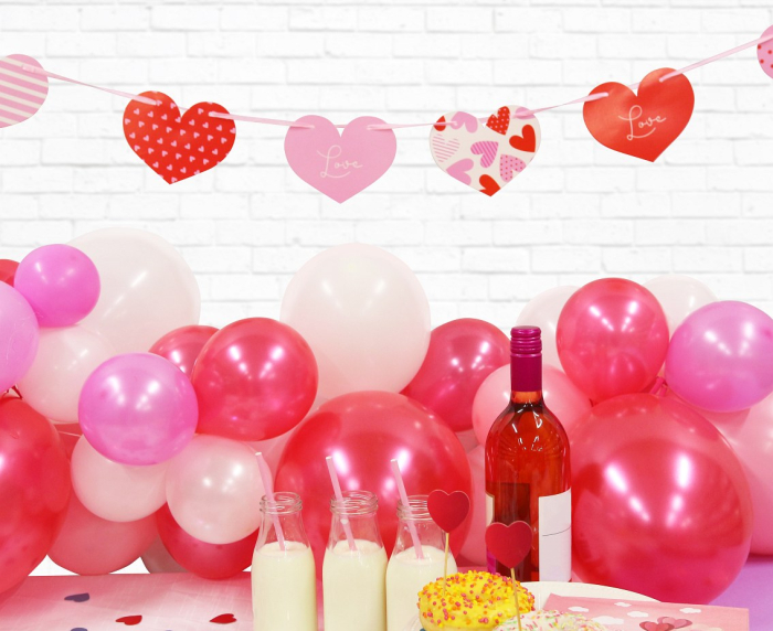 GHIRLANDA DIN HARTIE Hearts, 200cm, roz-rosu-alb PF-GPSW [3]