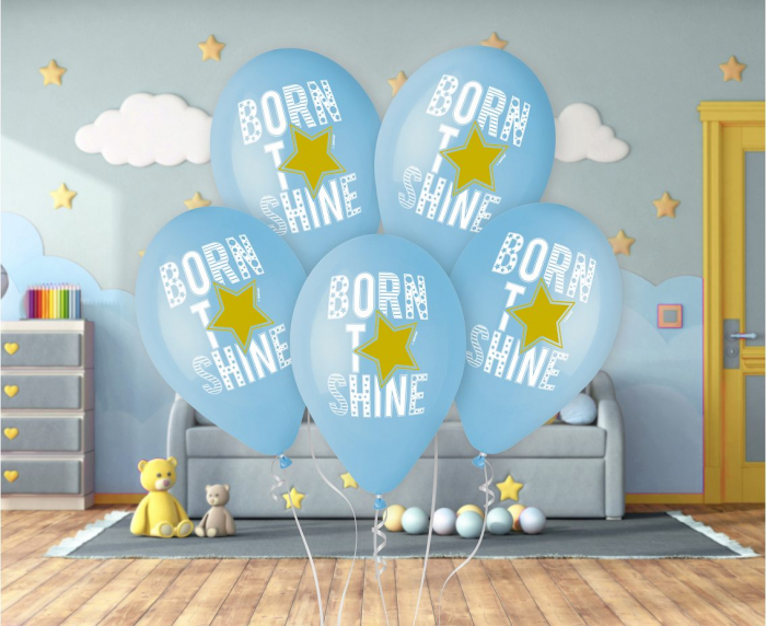 GOD BALOANE Premium helium balloons Born to Shine (blue), 33cm, 5/set GS120/1002B [2]