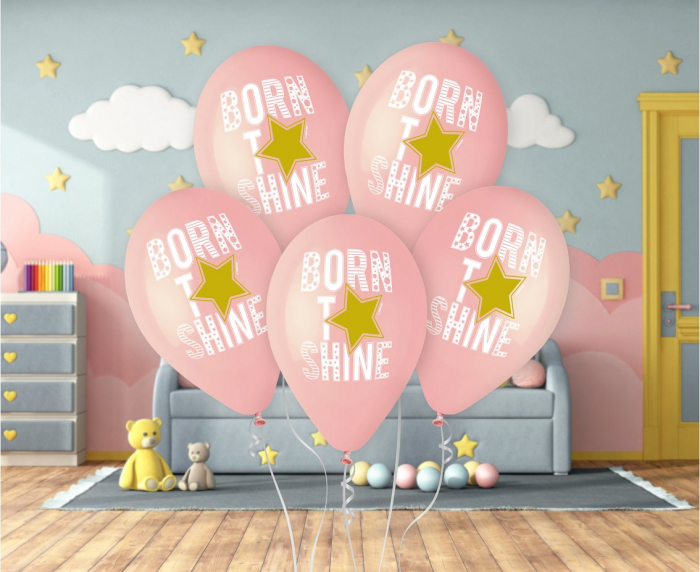 GOD BALOANE Premium helium balloons Born to Shine (pink), 33cm, 5/set GS120/1002P [2]