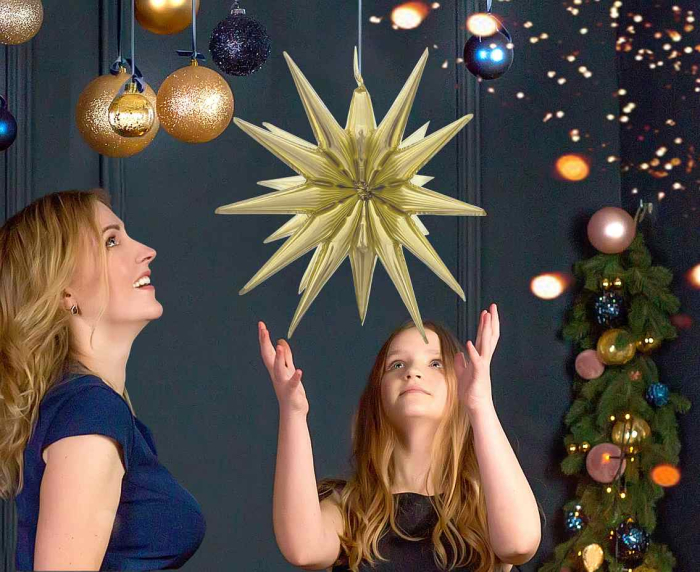 BALON FOLIE ALUMINIU Star 3D, champagne, 50cm FG-G3SZ [1]