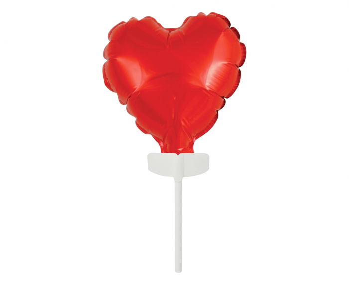 GOD BALON FOLIE ALUMINIU with stick, 8cm, heart shape, red BS-4CRW [1]