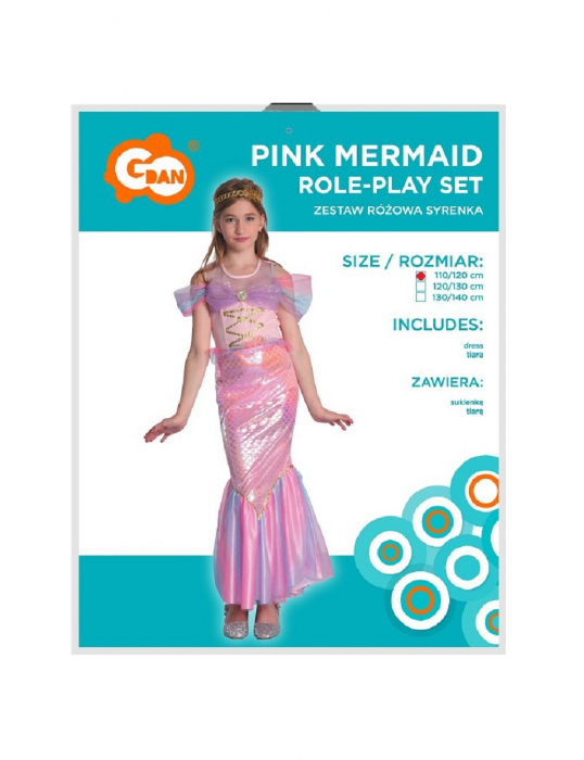 GOD COSTUM PT COPII 110/120 CM SIRENA ROZ SL-RS11 [4]