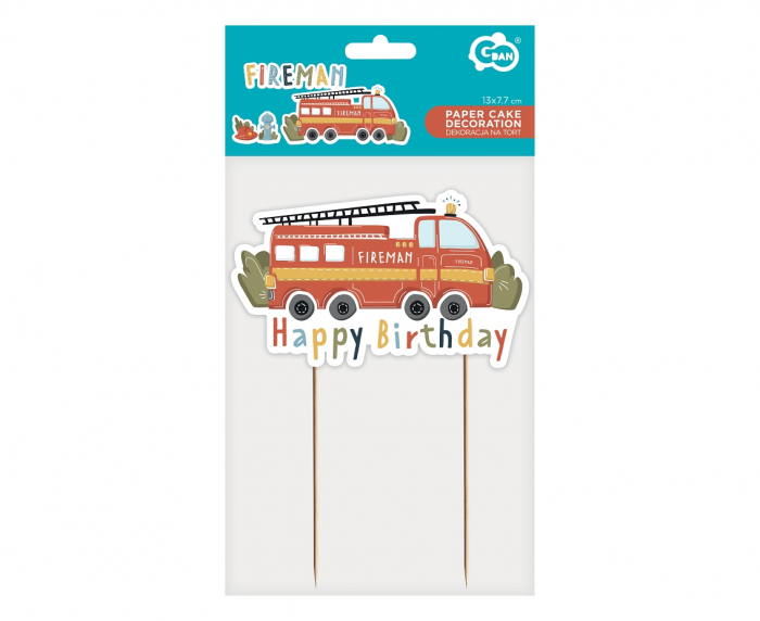 GOD DECORATIUNI DIN LEMN PENTRU TORT Fireman, 13x7.7cm RV-DPTF [2]