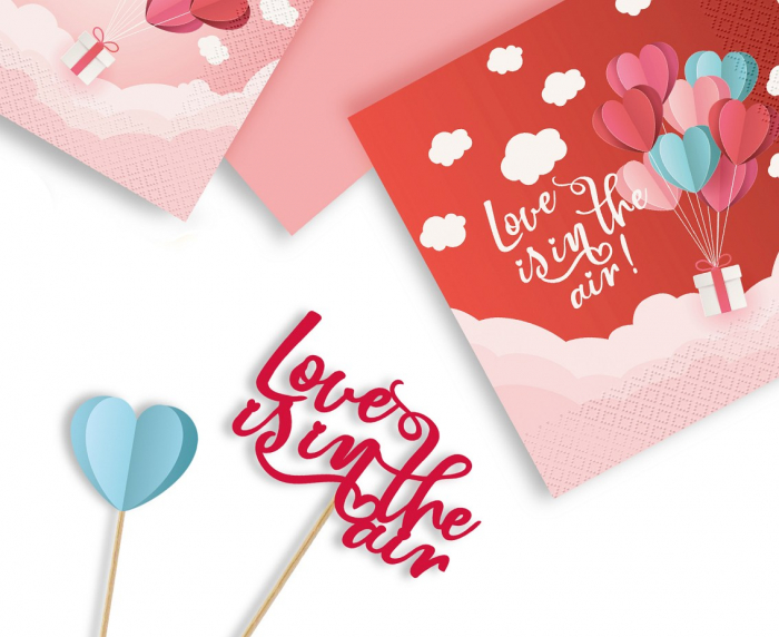 GOD DECORATIUNI DIN LEMN PENTRU TORT Love is in the air, 10*30cm RV-DPLO [2]