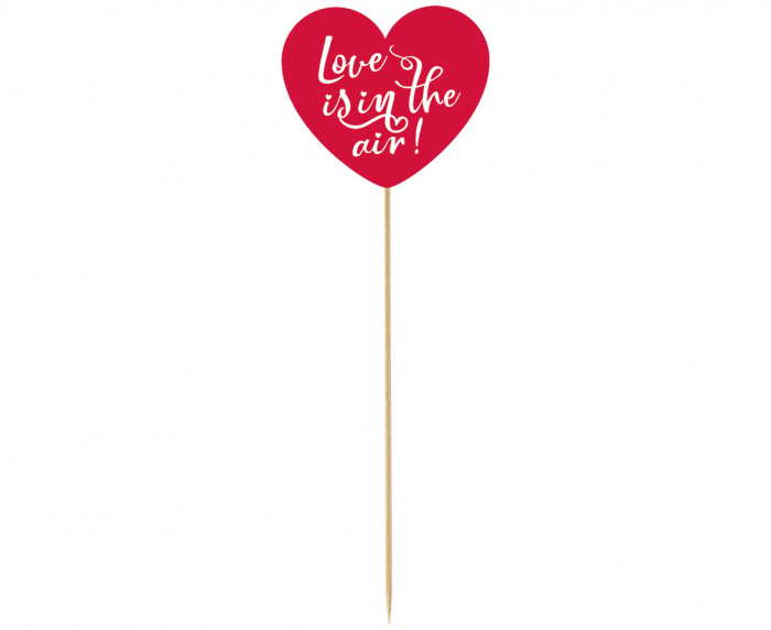 GOD DECORATIUNI DIN LEMN PENTRU TORT Love is in the air-Heart, 10*30cm RV-DPLS [1]