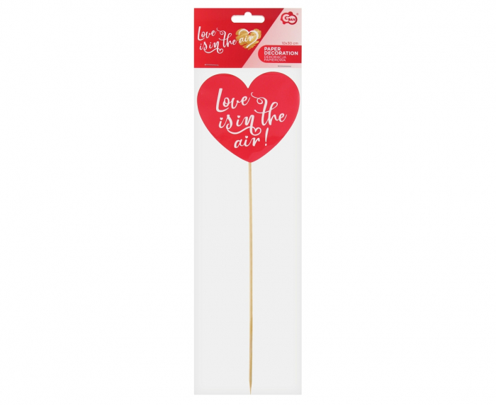 GOD DECORATIUNI DIN LEMN PENTRU TORT Love is in the air-Heart, 10*30cm RV-DPLS [4]