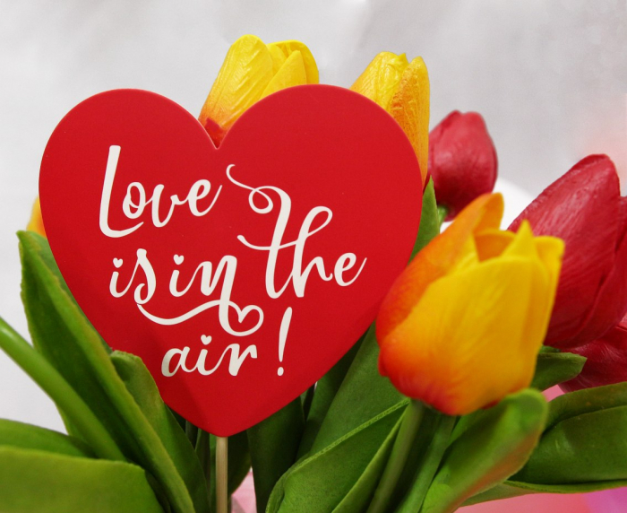 GOD DECORATIUNI DIN LEMN PENTRU TORT Love is in the air-Heart, 10*30cm RV-DPLS [3]