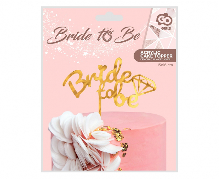 GOD DECORATIUNI PENTRU TORT Acrylic, Bride to Be, gold, 15*16cm PF-DABB [3]