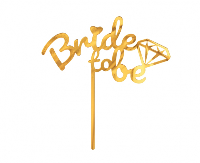GOD DECORATIUNI PENTRU TORT Acrylic, Bride to Be, gold, 15*16cm PF-DABB [1]