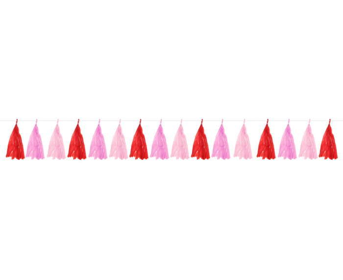 GOD GHIRLANDA DIN HARTIE Tinsel paper garland, red-pink, 250cm PF-GPFC [2]