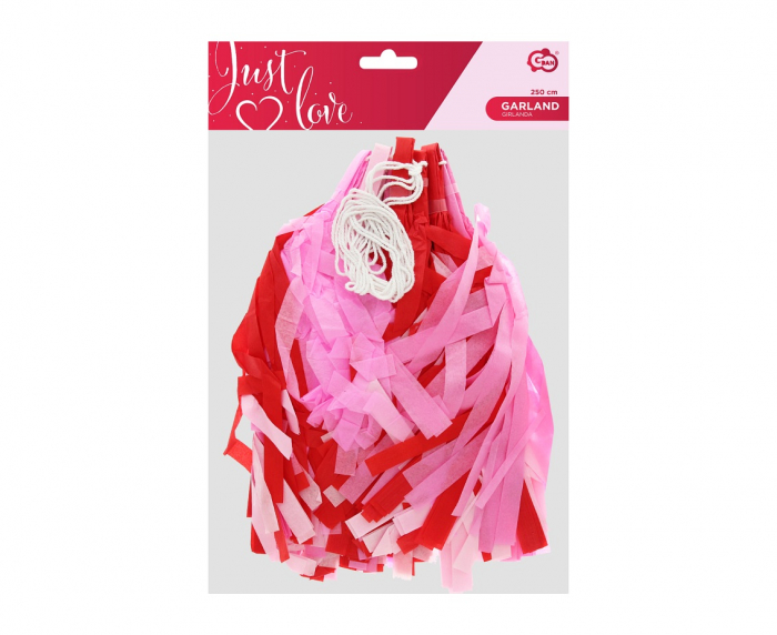 GOD GHIRLANDA DIN HARTIE Tinsel paper garland, red-pink, 250cm PF-GPFC [3]
