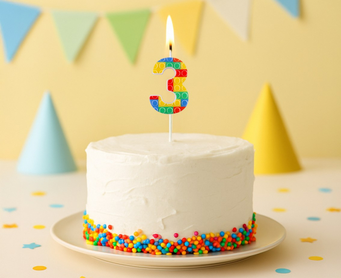 GOD LUMANARE TORT Number 3, blocks, multicolor BH-SPK3 [2]