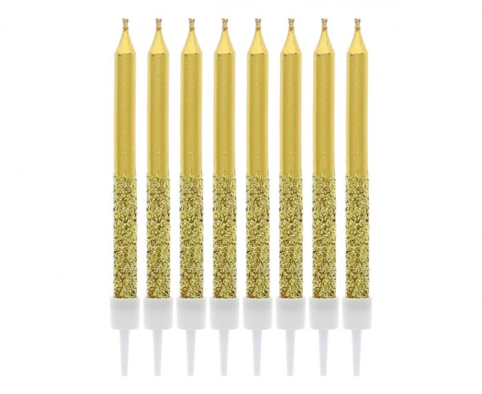 GOD LUMANARI TORT Taper candles metallic-glitter, 8/set BH-SMMB [1]