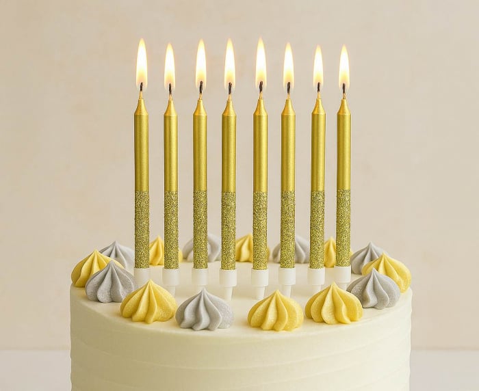 GOD LUMANARI TORT Taper candles metallic-glitter, 8/set BH-SMMB [2]