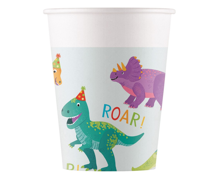 PAHARE CARTON Dino Party FSC, Decorata Party, 200ml, 8/set 97975PR [1]