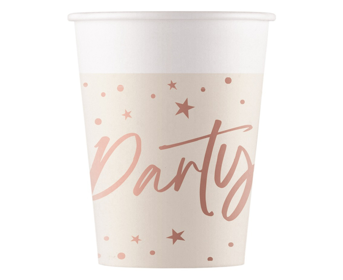 PAHARE CARTON Rose Gold Party, Decorata, FSC, 200ml, 8/set 96630 [1]