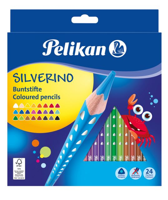 HE CREIOANE COLORATE 24/SET PELIKAN SILVERINO TRIUNGHIULARE 700665 [1]