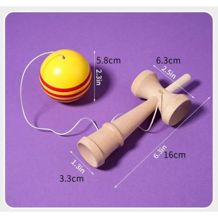 JOC LEMN KENDAMA NATUR/BICOLOR 18*6.2cm  J1873 [4]