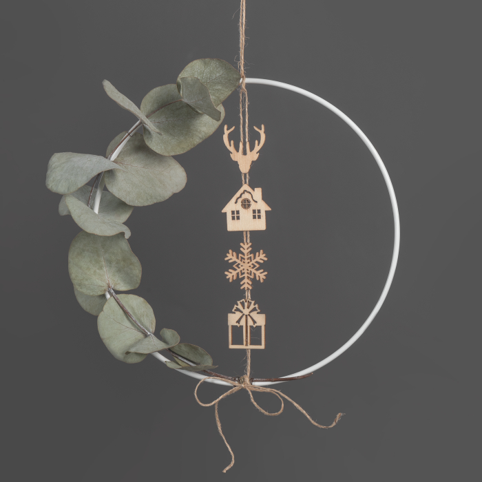 DECORATIUNI LEMN CRACIUN  45 piese, 9 modele, 3cm 18521022 [3]