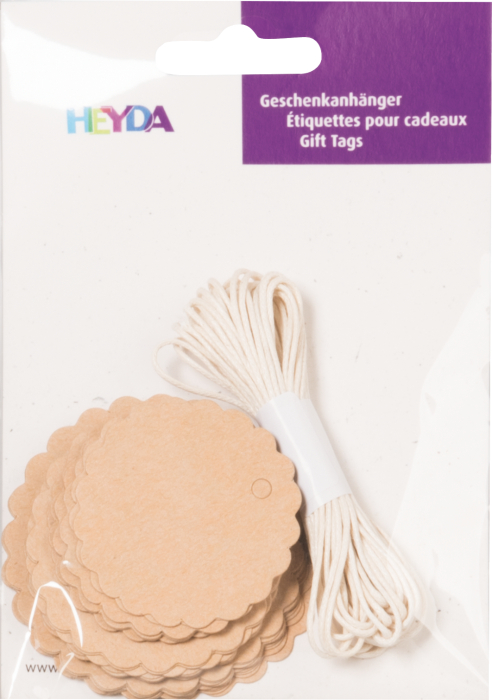 ETICHETE ROTUNDE CADOU 4-5-5.8CM 30/SET NATUR + SNUR 4870732 [1]