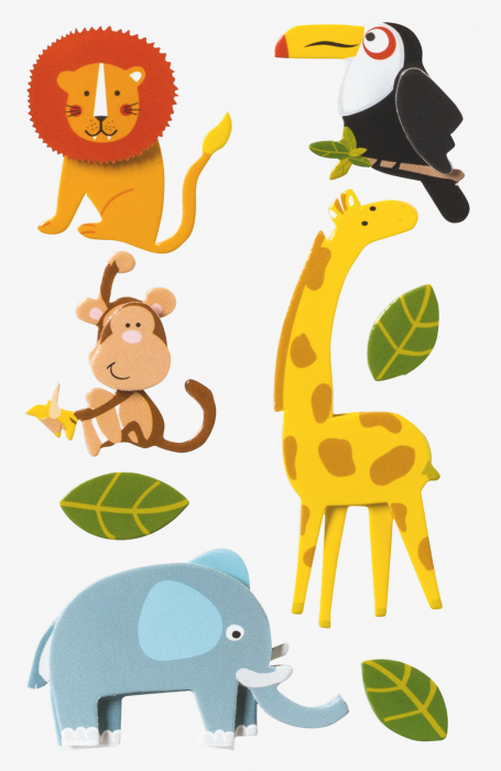 KP STICKER DECOR 7.5*16.5CM ANIMALE DE LA ZOO 8 PCS 3780712 [1]