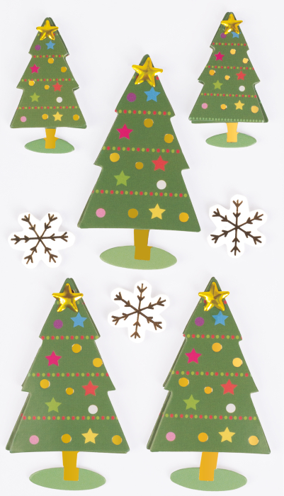 STICKER DECOR 7.5*16.5CM POM CRACIUN/FULG DE ZAPADA 8 PCS 3780702 [1]