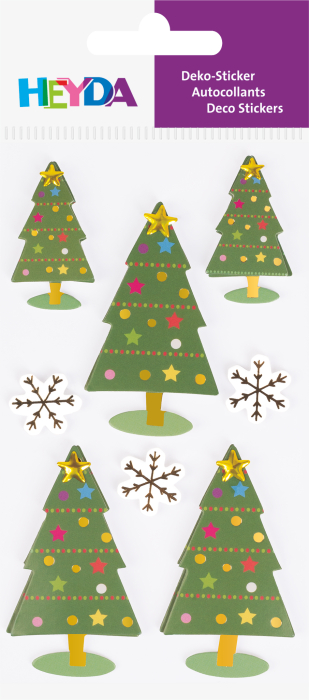 STICKER DECOR 7.5*16.5CM POM CRACIUN/FULG DE ZAPADA 8 PCS 3780702 [2]