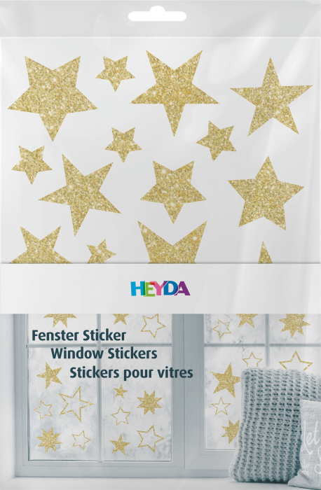 STICKER DECOR FEREASTRA STELE 3 COLI/SET GLITTER AURIU 3584469 [2]