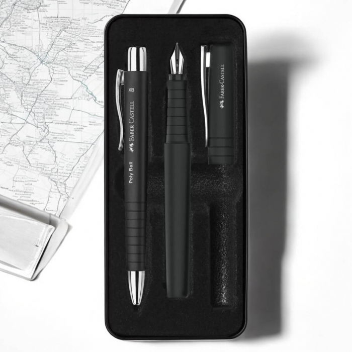 LEC SET FABER-CASTELL STILOU B + PIX POLY XB NEGRU FC241050 [1]