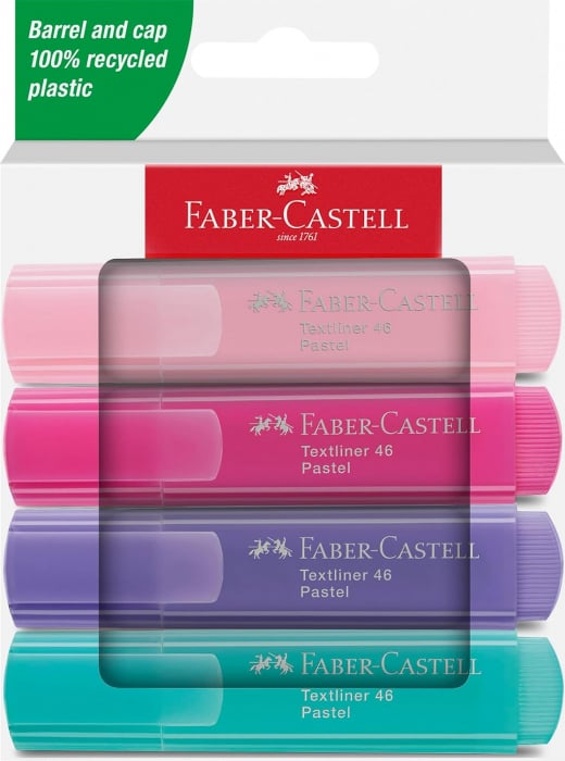 LEC TEXTMARKER FABER -CASTELL 4/SET PASTEL CUTIE CARTON FC254654 [1]