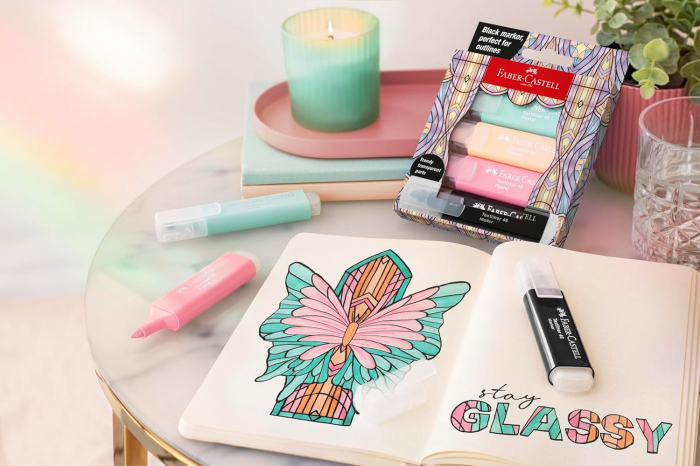 LEC TEXTMARKER FABER-CASTELL 4/SET PASTEL EDITIE SPECIALA GLASSY FC254694 [2]